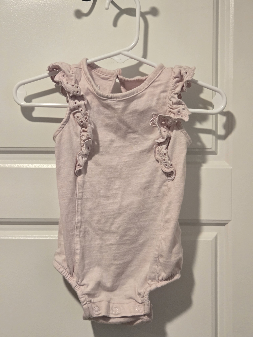 Baby GAP Girls' Pink Ruffle Sleeve One-Piece Bodysuit 12M